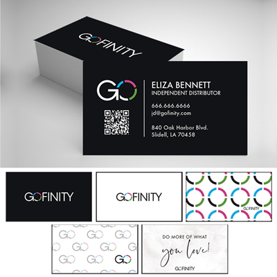 GOFINITY Black Business Card with Optional QR Code