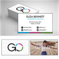 GOFINITY Color Bar Business Card with Contact Icons