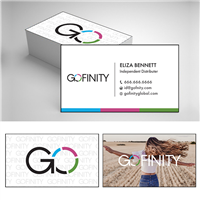 GOFINITY Color Bar Business Card with Contact Icons 2